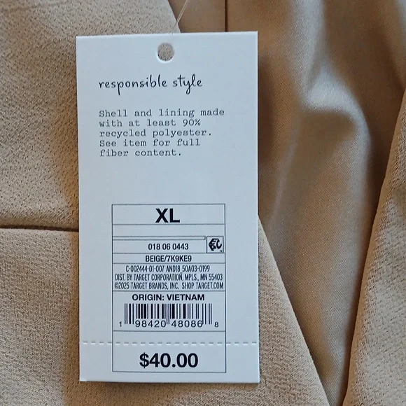 A New Day, Beige Double-Breasted Blazer.Size XL - Picture 11 of 11